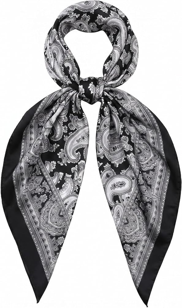 Like Silk Square Head Hair Scarf Silky Satin Bandana Scarves Wraps Purse Bag Scarf for Women 35 Inches | Amazon (US)