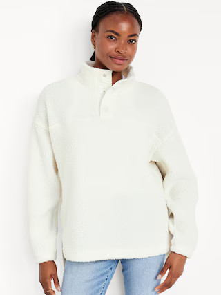 Step-Hem Sherpa Pullover for Women | Old Navy (US)
