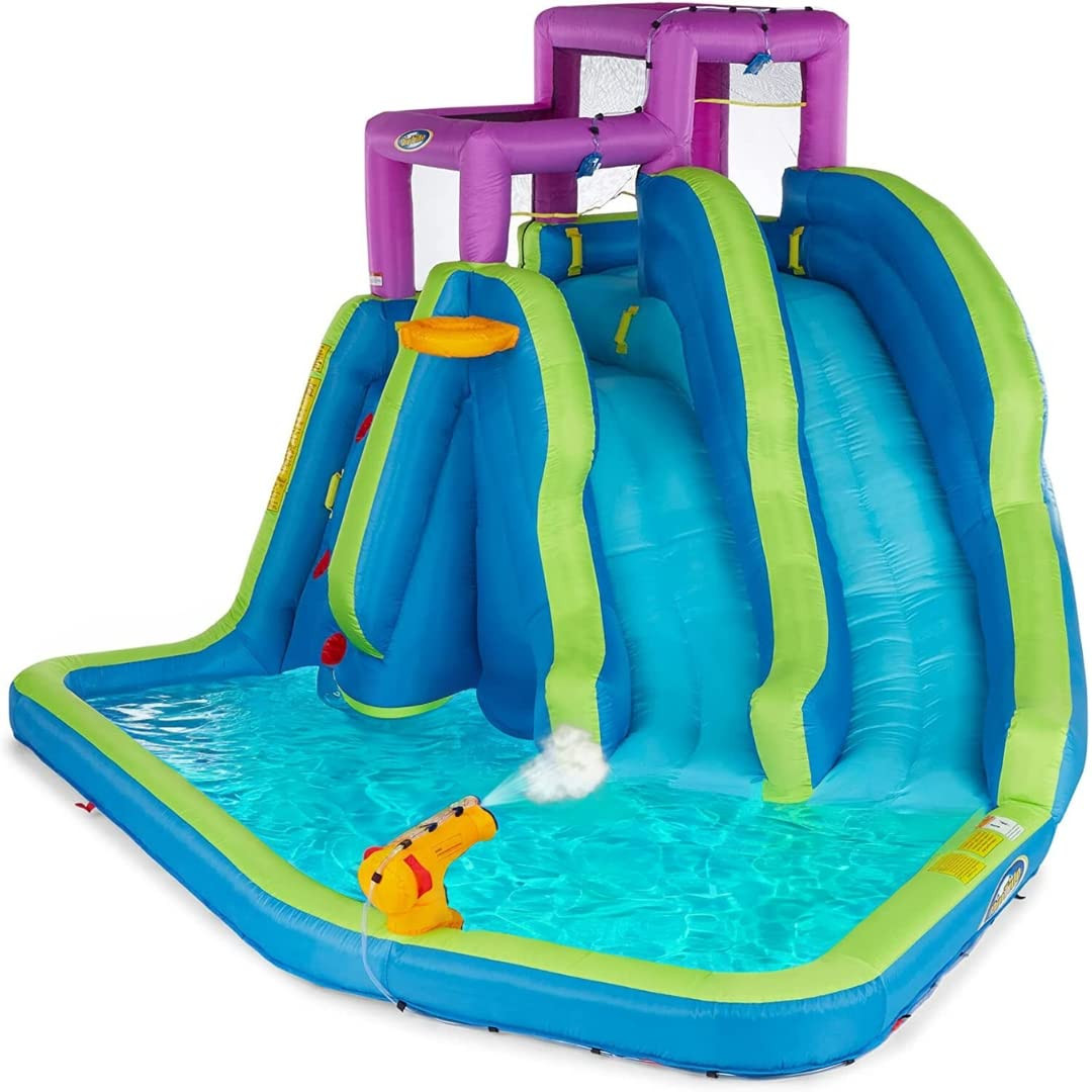 Twin Falls 7-in-1 Inflatable Water Park for Kids with Blower, Includes Two Blow Up Water Slides, ... | Amazon (US)