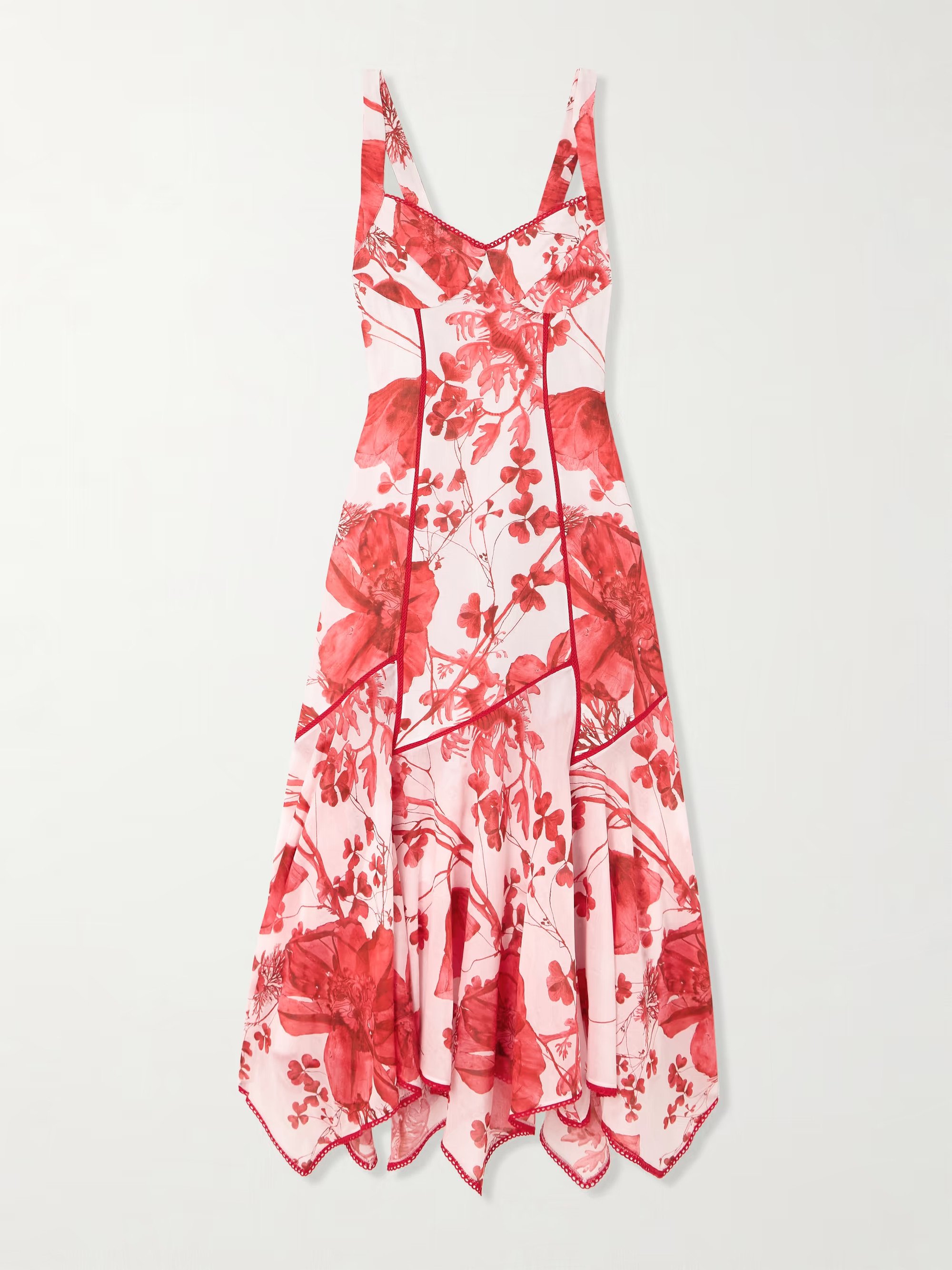CHARO RUIZYurik guipure lace-trimmed floral-print cotton-blend voile midi dress | NET-A-PORTER (UK & EU)