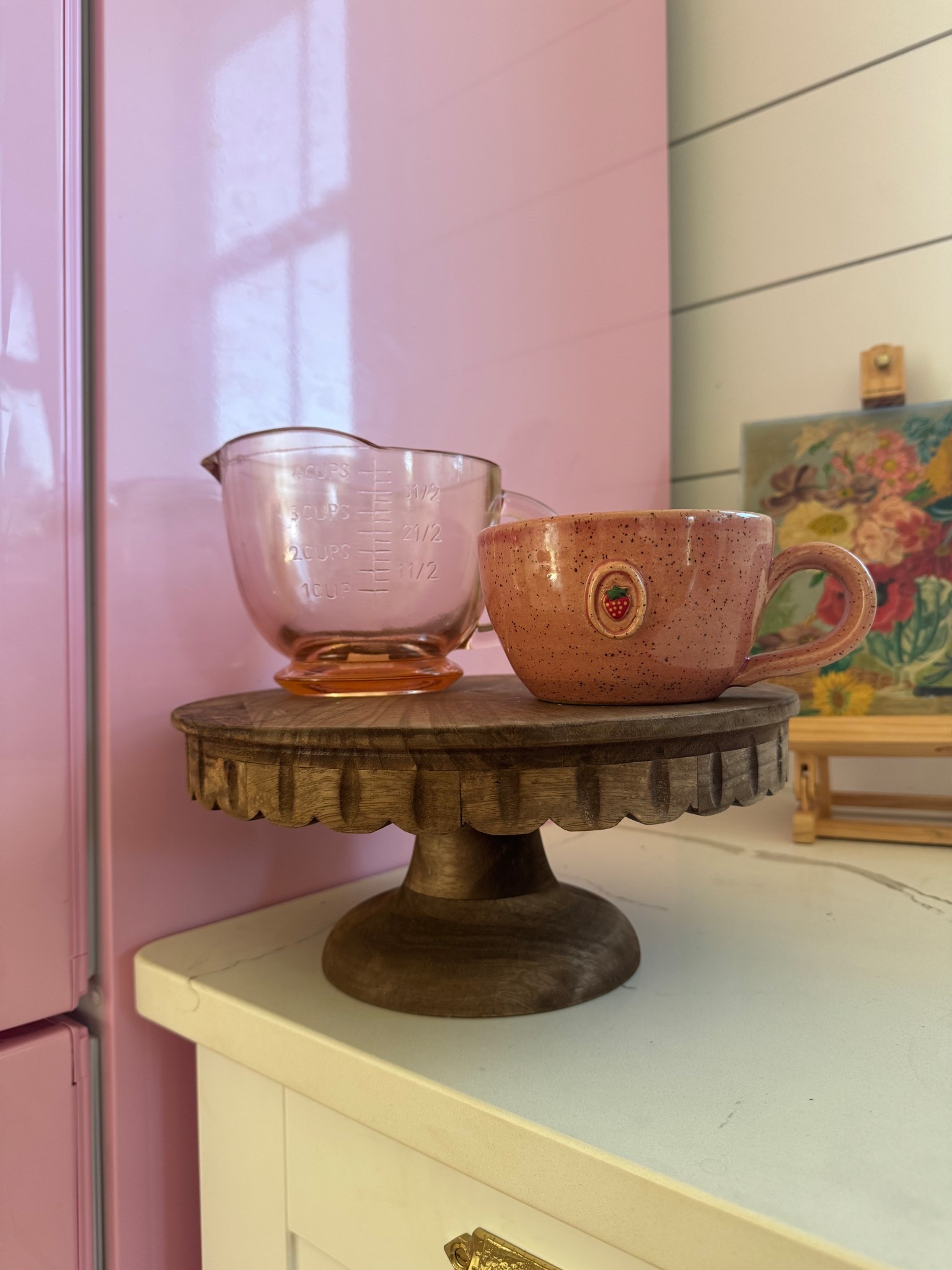 My haul from my recent visit to Magnolia Market at the Silos in Waco featuring a wooden cake stand, blush measuring cup, and a strawberry mug! All fabulous quality. Shop them here: 

#LTKHome #LTKSeasonal
