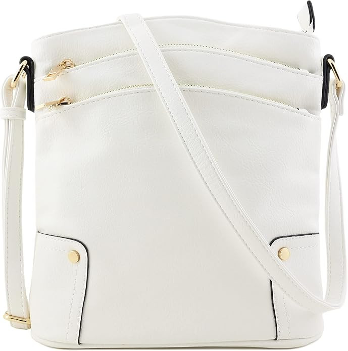 ALYSSA Triple Zip Pocket Large Crossbody Bag | Amazon (US)