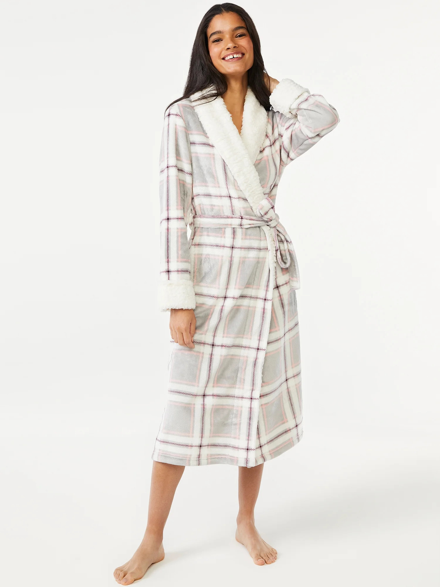 Joyspun Women’s Plush Sleep Robe, Sizes up to 3X - Walmart.com | Walmart (US)
