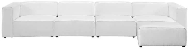 Modway Mingle Collection EEI-2833-WHI 5 PC Sectional Sofa Set with Dense Foam Padded Cushion  Con... | Walmart (US)
