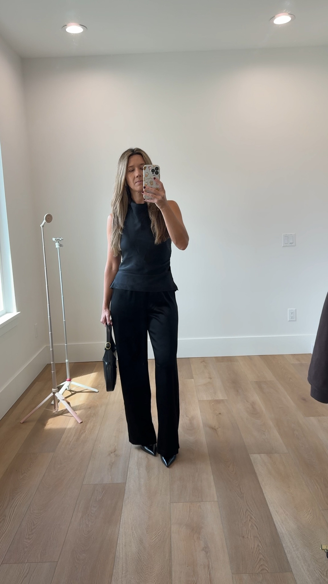 aritzia satin pants and matching top 
perfect chic outfit for gno or date night

pants have no pockets and no drawstring!! size small
top is backless and size 2 

 #LTKSeasonal #LTKOver40