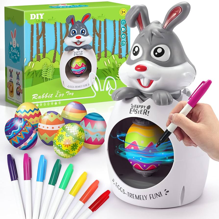 Easter Gifts for Kids, Easter Egg Decorating Kit, DIY Egg Coloring Spinner with 8 Colorful Marker... | Amazon (US)