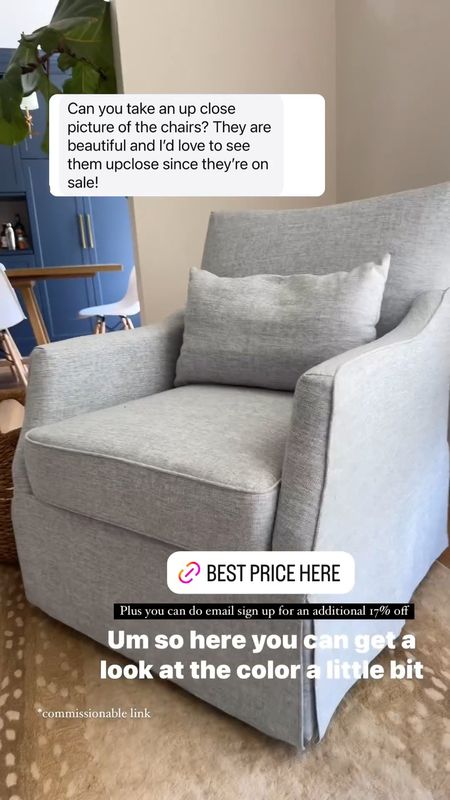 Loving our blue transitional swivel chairs for our living room. I’d say the best part is the price but they are prettier in person, comfortable and a great size. We got four! 

Bed bath and beyond has the best price I’ve seen plus you can use their 17% off email coupon 



#LTKSaleAlert