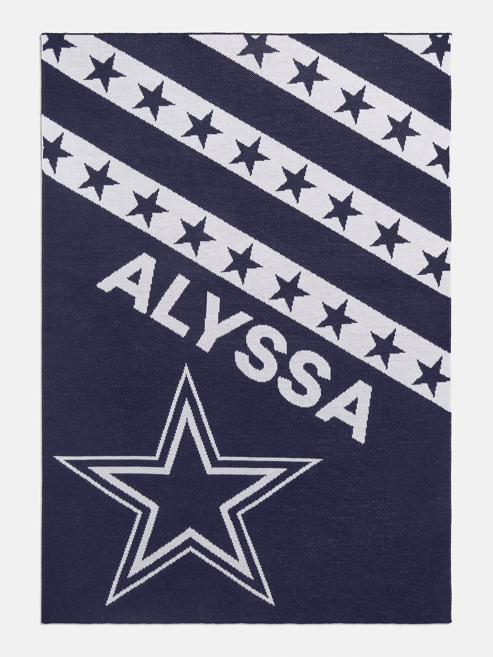 Dallas Cowboys NFL Custom Blanket: Diagonal Star Print | BaubleBar (US)
