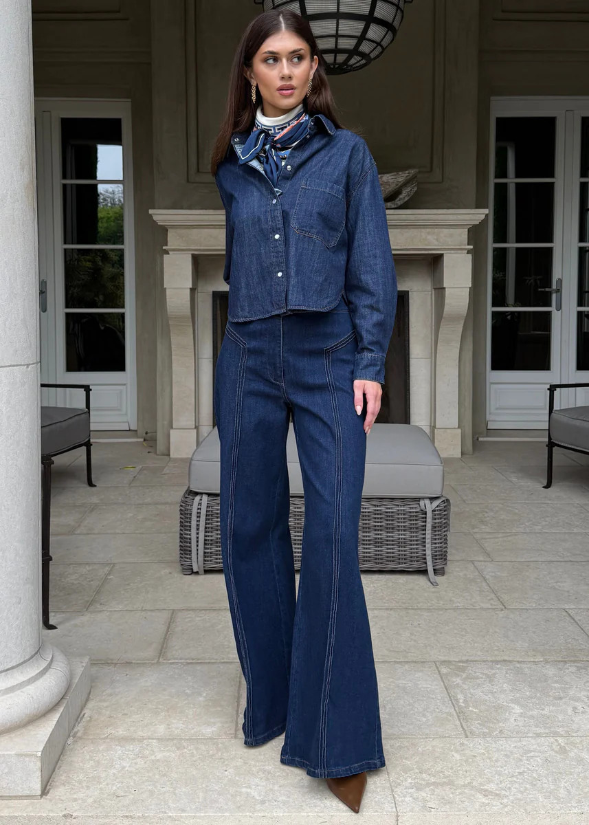 Farrah Dark Wash Denim High Waisted Jeans | Benaar La