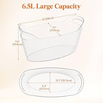 Lifewit 6.5L Ice Bucket for Parties 2 Packs, Portable Drink Bucket for Cocktail Bar, Plastic Cham... | Amazon (US)