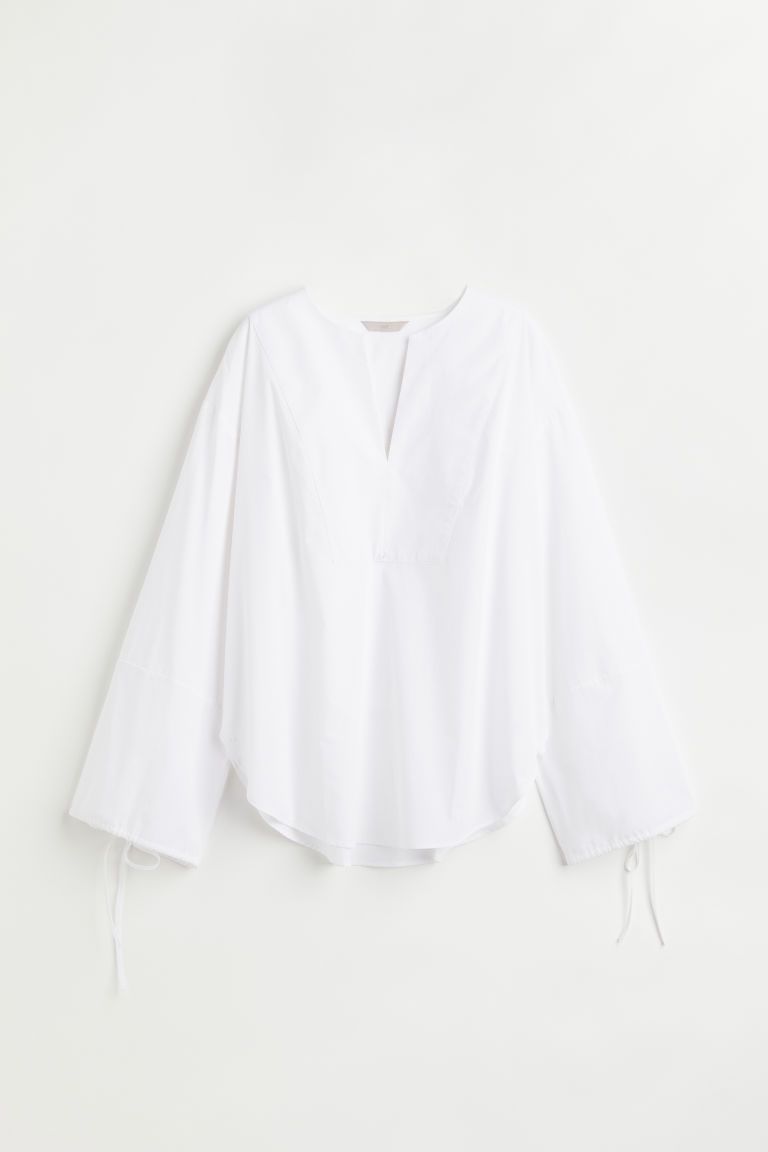 H & M - V-neck Blouse - White | H&M (US + CA)