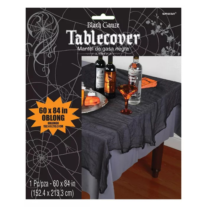 Black Cheesecloth Halloween Tablecloth | Target