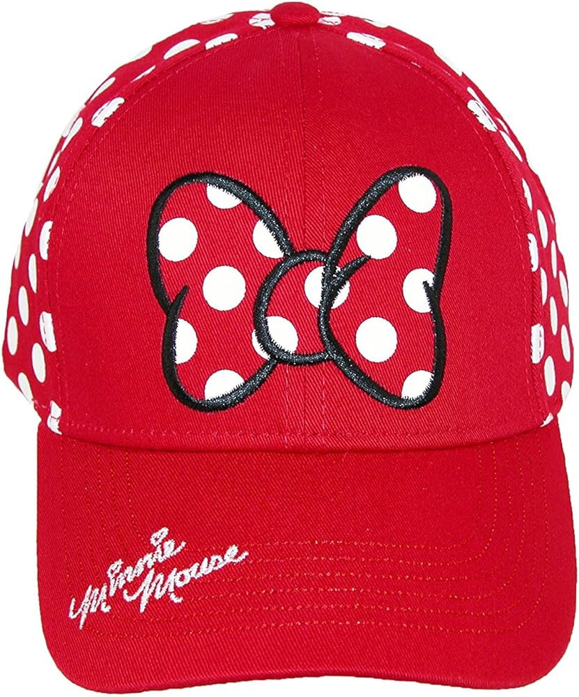 Disney Minnie Mouse Polka Dot Bow Womens Baseball Hat, Red, One Size | Amazon (US)