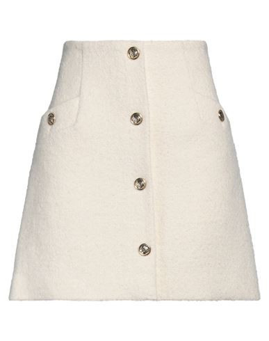 Sandro Woman Mini skirt Ivory Size 10 Cotton, Synthetic fibers, Wool, Alpaca wool | YOOX (US)