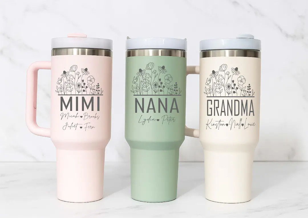 Personalized Nana Tumbler: Custom Floral 40 oz Grandma Gift | Etsy (US)