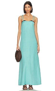 ADRIANA DEGREAS Vintage Orchid Maxi Dress in Turquoise from Revolve.com | Revolve Clothing (Global)