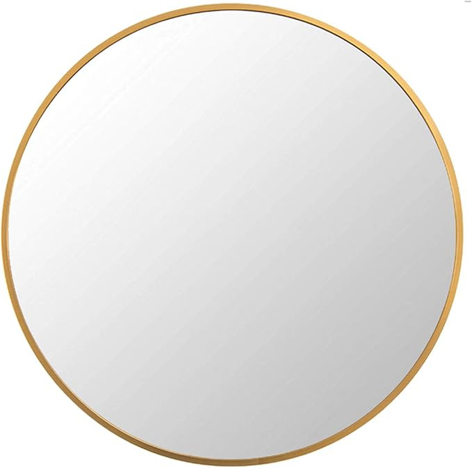FANYUSHOW Round Mirror for Bathroom, Gold Circle Mirror for Wall Mounted, 20'' Modern Brushed Bra... | Amazon (US)
