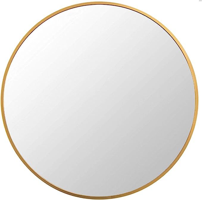 FANYUSHOW Round Mirror for Bathroom, Gold Circle Mirror for Wall Mounted, 20'' Modern Brushed Bra... | Amazon (US)