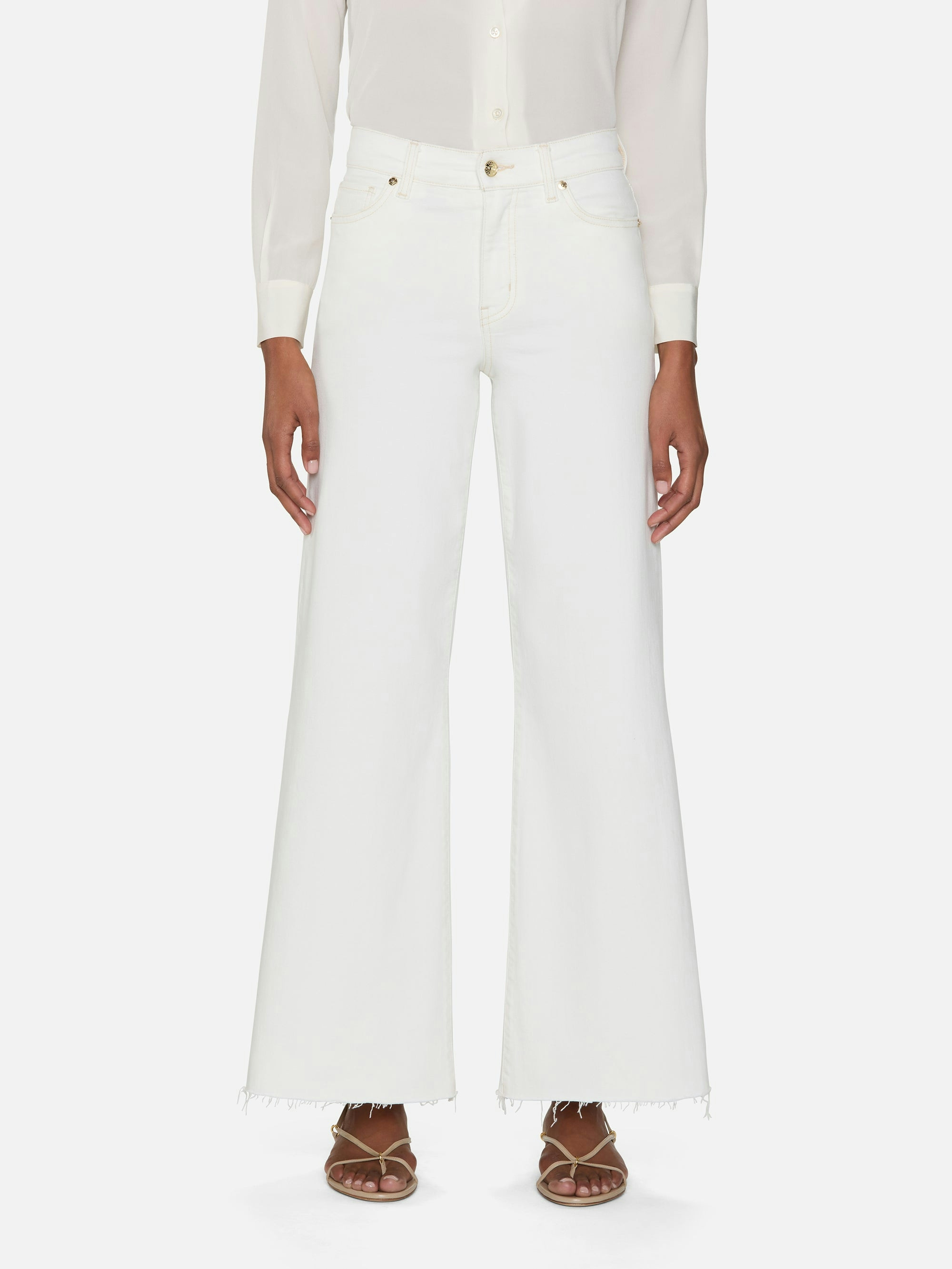 Le Palazzo Crop Raw After -- Au Natural Clean Raw After | Frame Denim