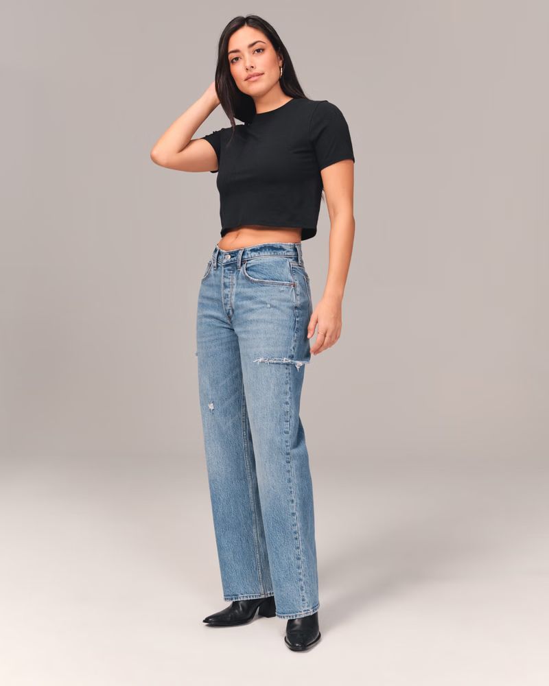Curve Love Low Rise 90s Baggy Jeans | Abercrombie & Fitch (US)