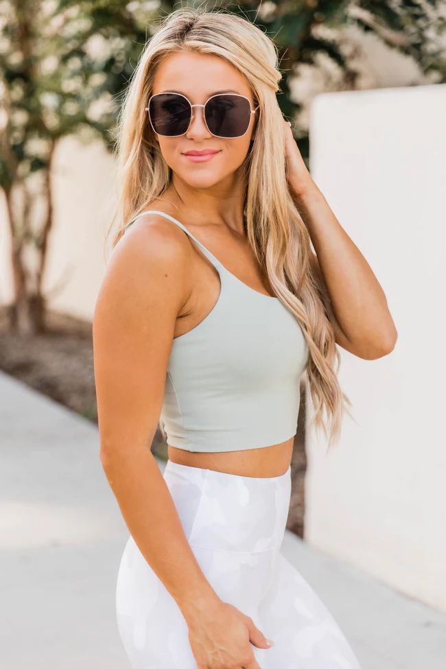 Let's Seize The Day Sage Bra Top | The Pink Lily Boutique