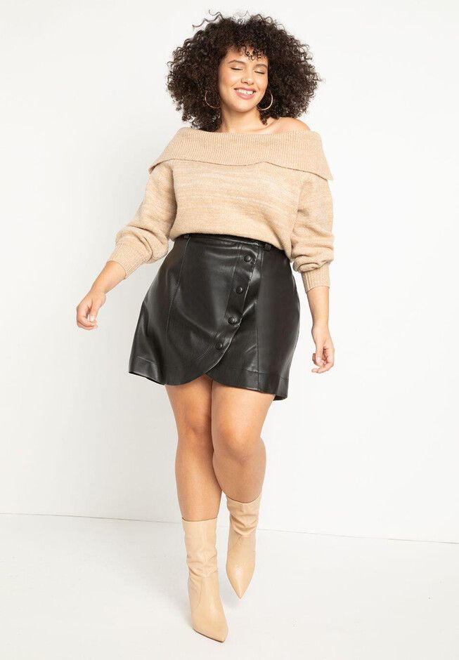 Faux Leather Mini Skirt | Eloquii