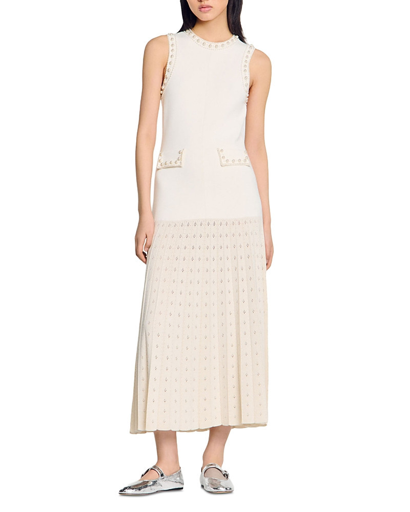 Sandro Pearl Bead Knit Maxi Dress | Bloomingdale's (US)