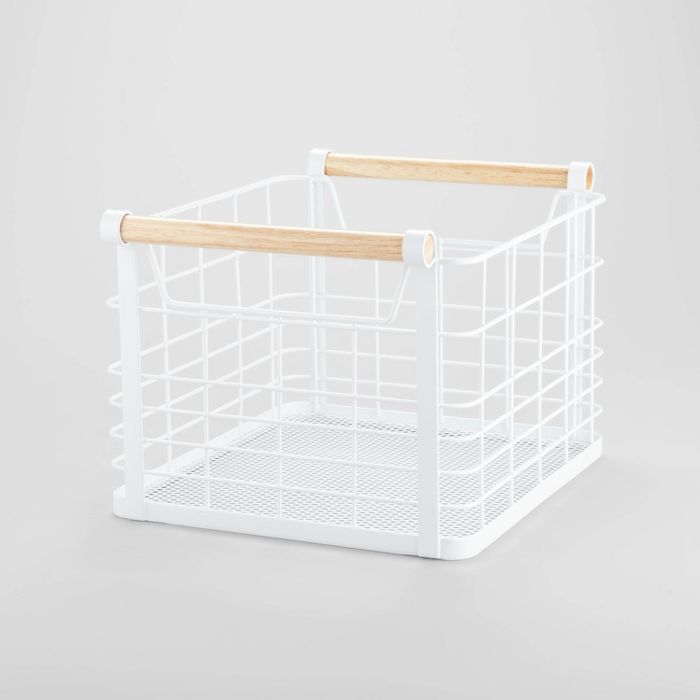 Small Natural Wood Handles Milk Crate - Brightroom™ | Target