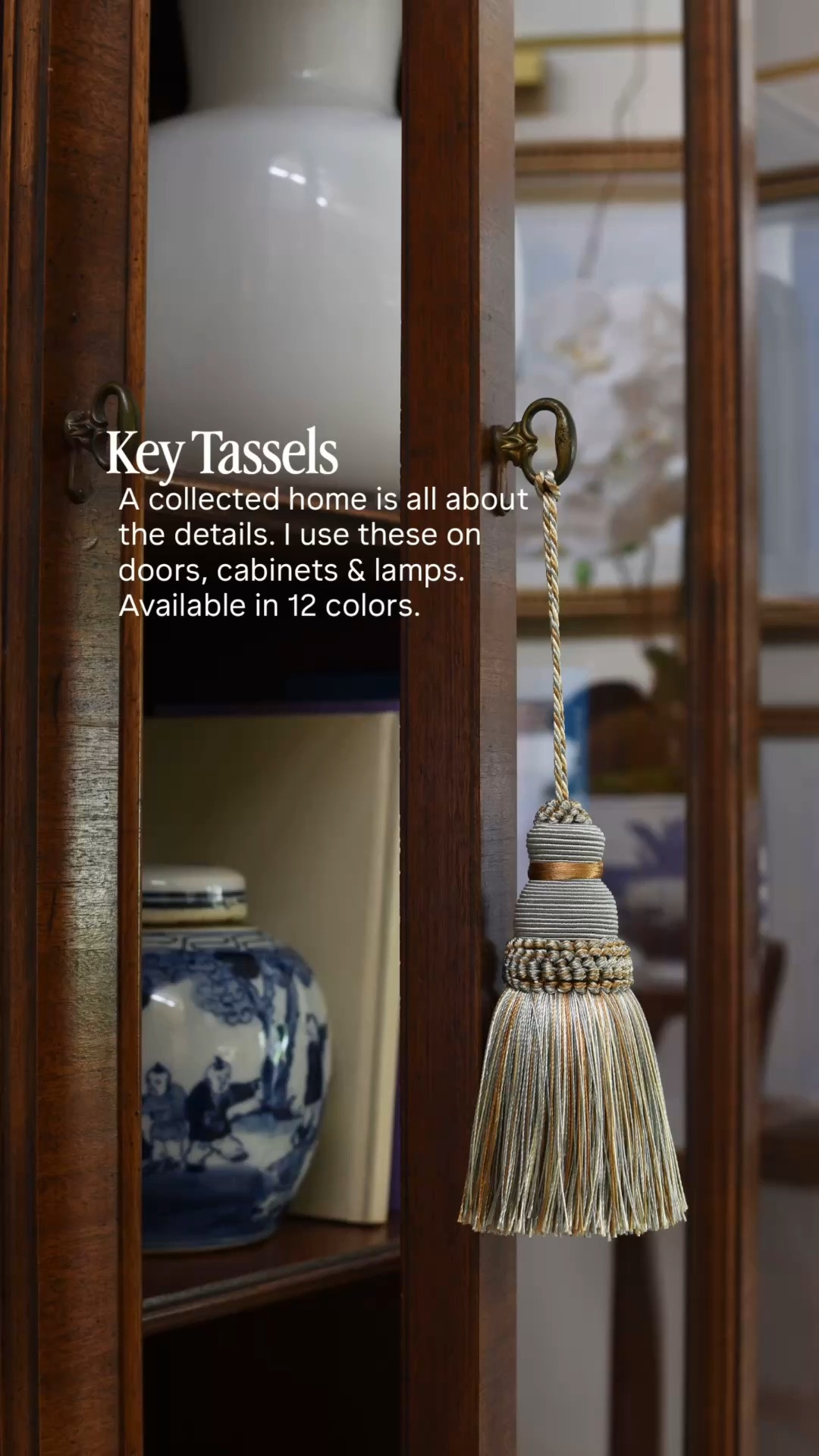Decorative key tassels are one of those small details that can make a room feel more collected and finished. I love using these vintage-inspired tassels on doors, cabinet knobs, and lamps for an easy touch of texture and character.
Available in 12 colors, so there’s an option to complement just about any room or color palette. A simple detail that adds so much charm to traditional and classic home decor.
Living Room. Cabinet. Dining Room. Armoire. Chest of Drawers. Classic Home. Timeless Home. Lavender Rose Home.

#LTKHome