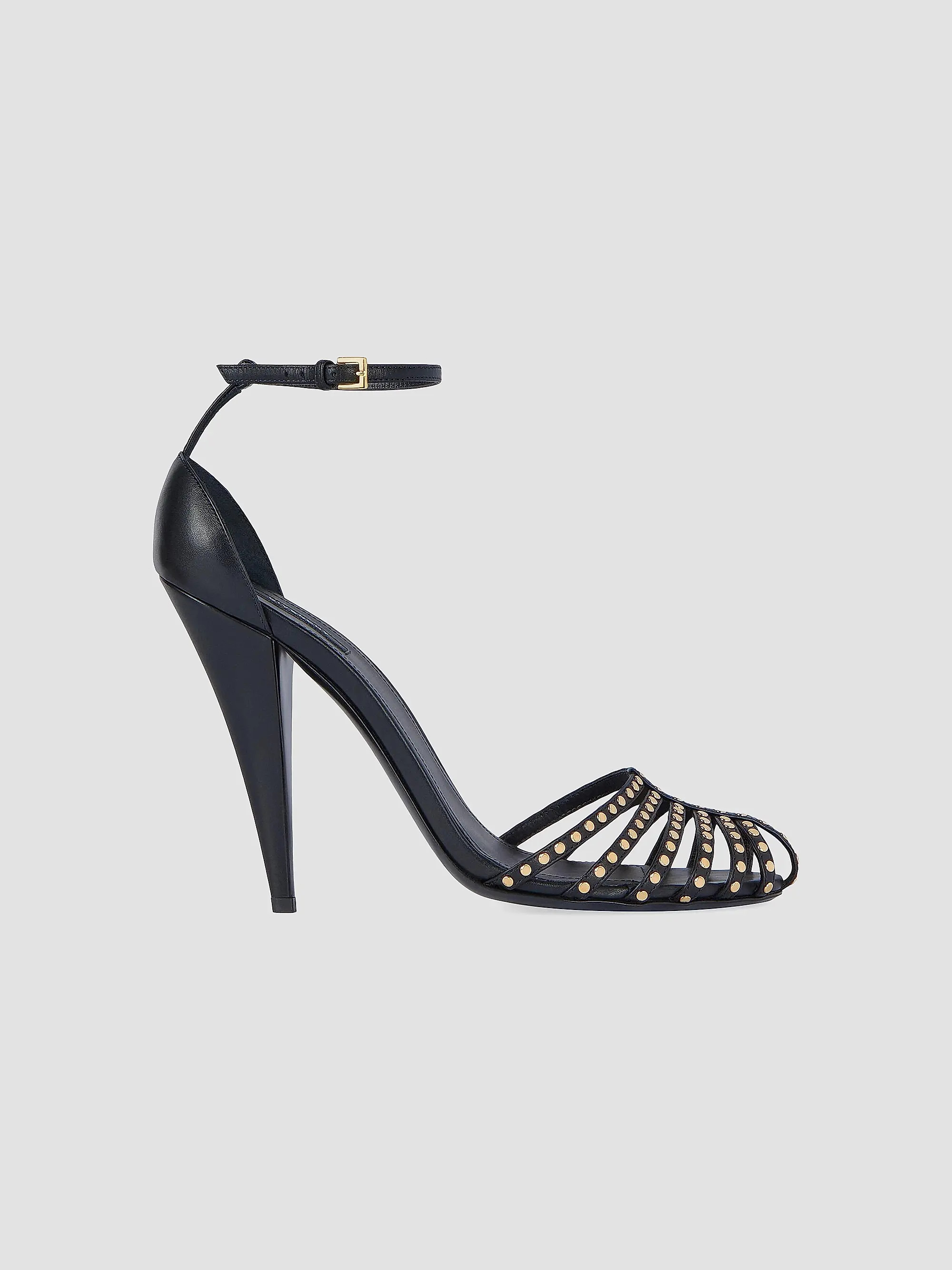 Givenchy Cage Heeled Sandals in Leather | Saks Fifth Avenue | Saks Fifth Avenue