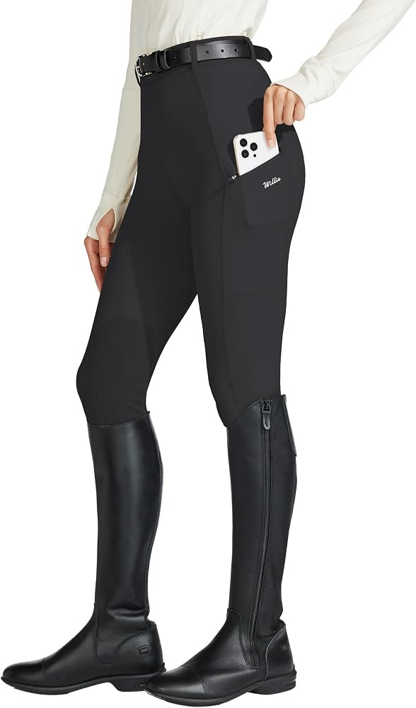 Willit Women's Horse Riding Pants Knee-Patch Equestrian Breeches Horseback Schooling Tights Zippe... | Amazon (US)