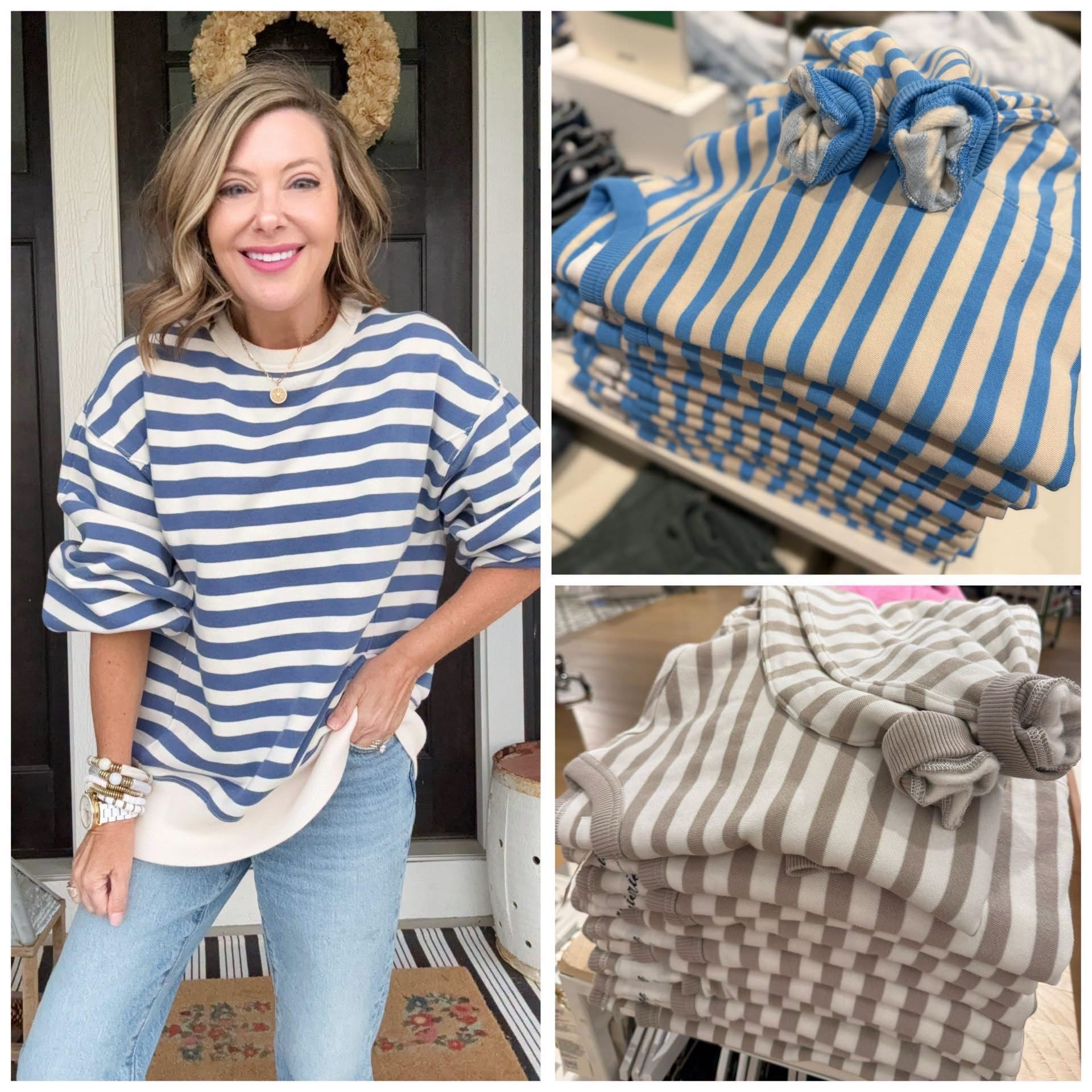 One of the most popular items I’ve ever posted on my page …My color is sold out, but the lighter blue and beige shown here are 60% OFF right now! This sweatshirt is so soft and lightweight. I would size down one size for sure! ￼

#LTKootd #LTKSaleAlert #LTKSeasonal