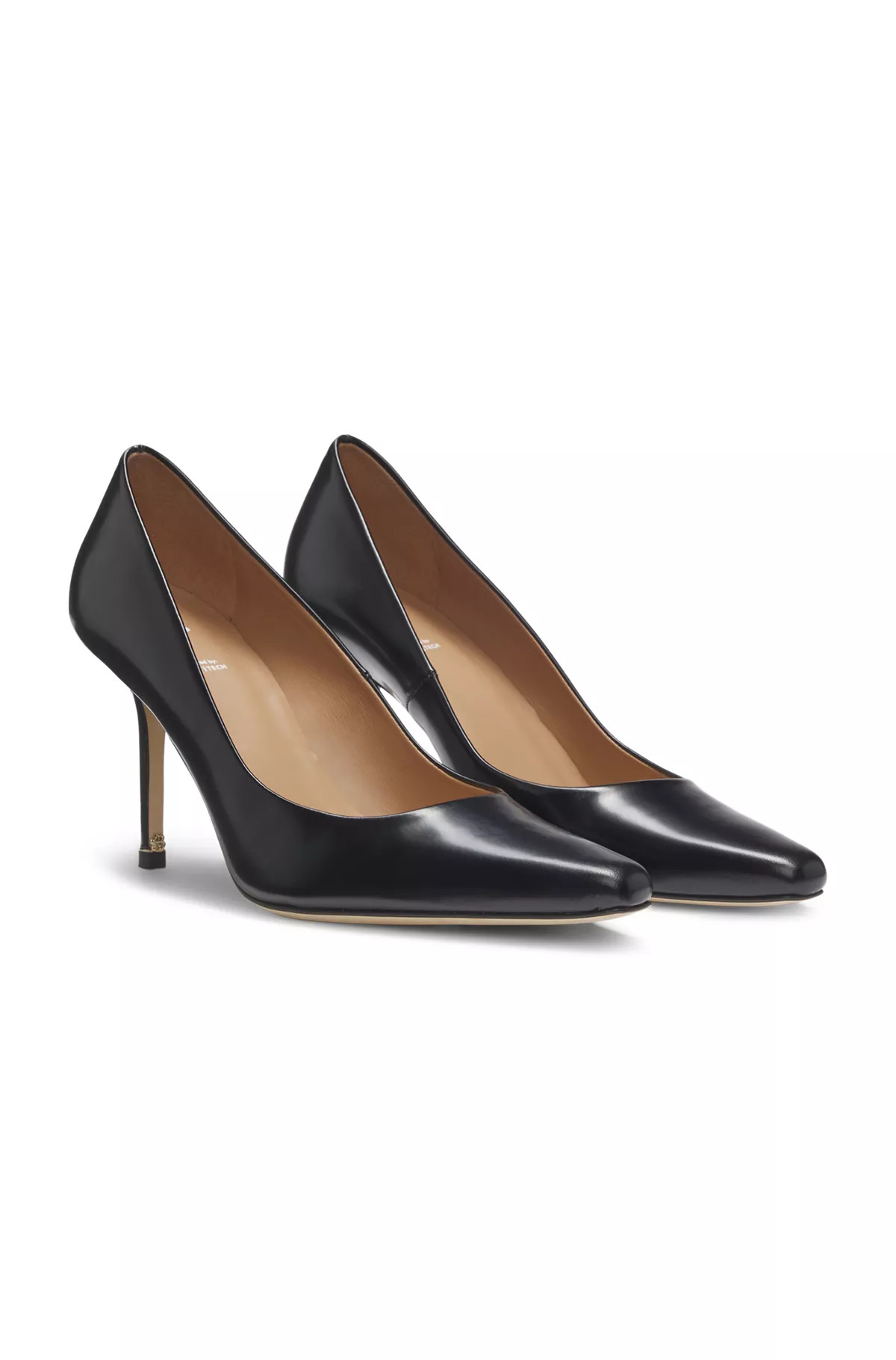 Polished-leather pumps with pointed toe | Hugo Boss (US)