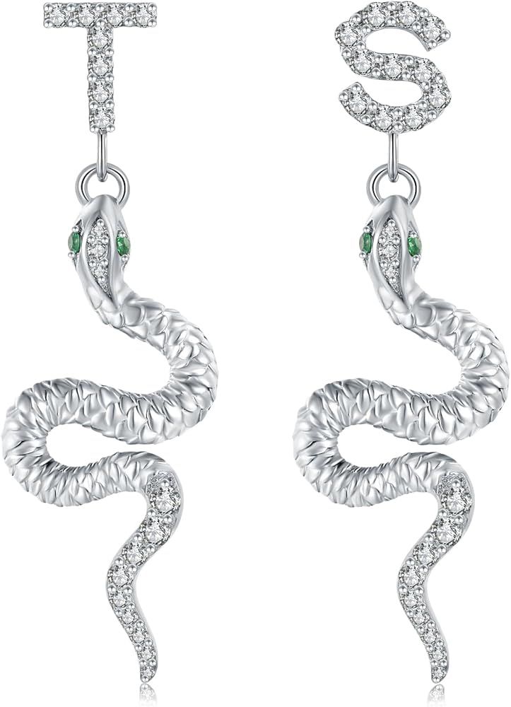 Snake Dangle Earrings for Women，T&S Reputation Snake Earrings, T&S Earrings Silver Outfit For E... | Amazon (US)