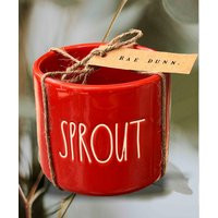 Rae Dunn Red Ceramic Round Sprout Planter Pot/By Magenta Small Sprout Garden Decor | Etsy (US)