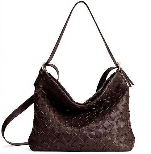 Large Capacity Woven Handbag Shoulder Crossbody Bag with Zipper Adjustable Lightweight for Women | Amazon (US)