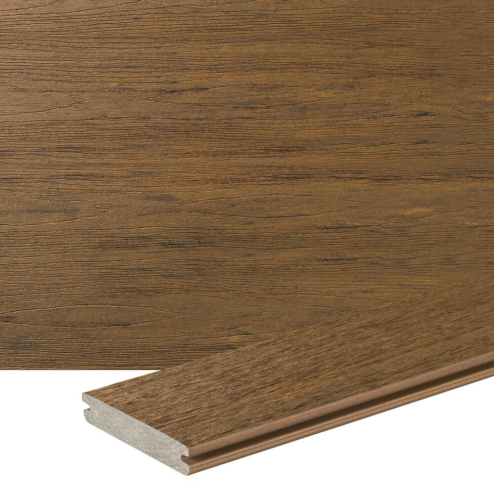 TimberTech Reserve 1-in x 6-in x 12-ft Antique Leather Grooved Composite Deck Board in Brown | RCGV5412AL-FR | Lowe's