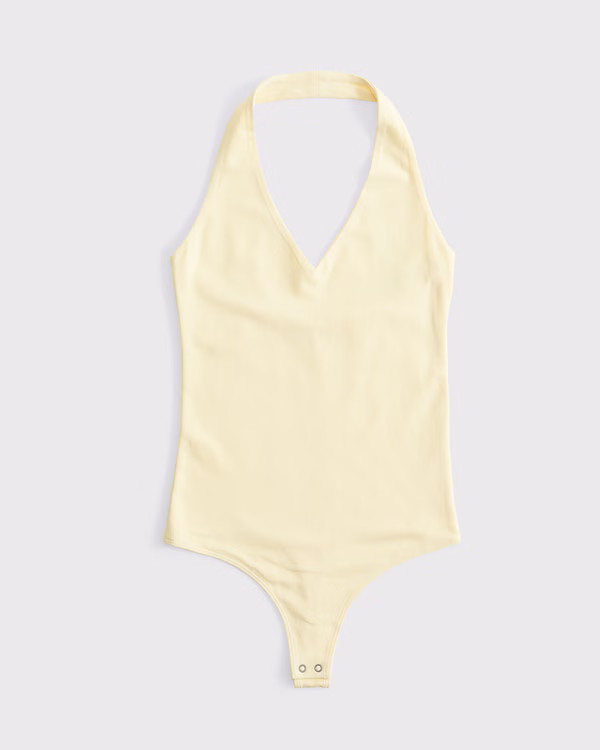 Cotton-Blend Seamless Fabric Halter Bodysuit | Abercrombie & Fitch (US)