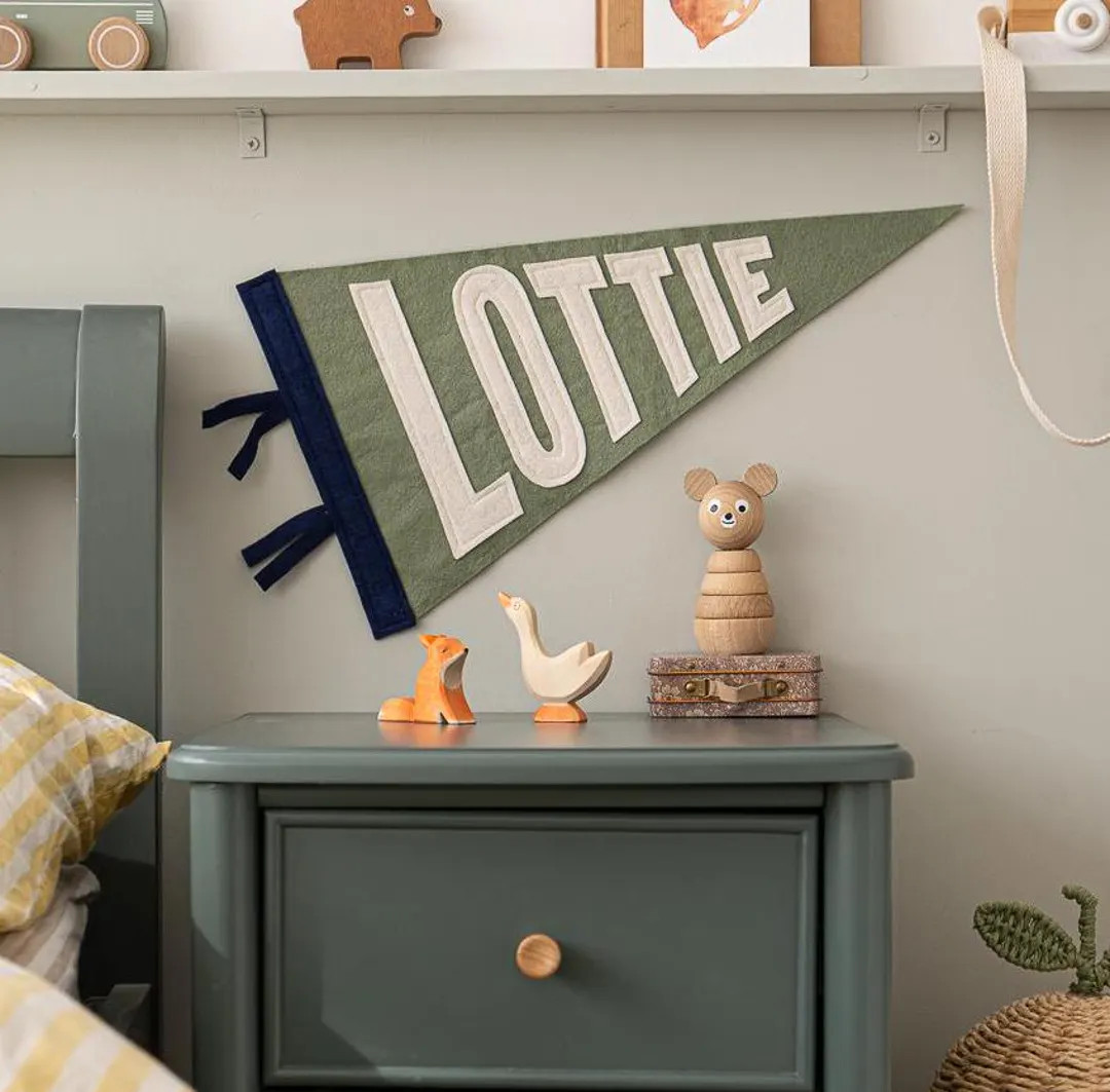 Custom Name Felt Pennant Flag: Personalized Nursery Decor | Etsy (US)