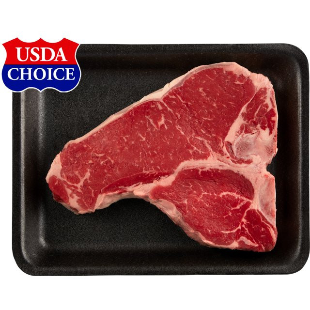 Beef Choice Angus T-Bone Steak Bone-In, 0.53 - 2.23 lb Tray | Walmart (US)