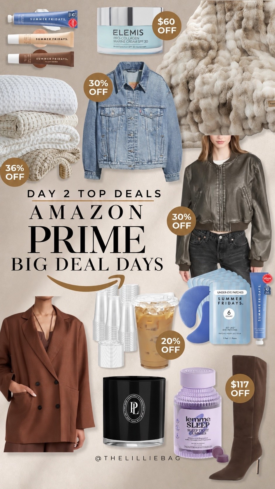 Day 2 of Prime Big Deal Days is HERE 🙌 These are some of the TOP deals I’m shopping today—from Levi’s + fall fashion finds to Summer Fridays, Elemis, Barefoot Dreams, home favorites + more! 🛍️✨ Amazon Prime Day deals worth checking before they’re gone!


Jackets. Beauty. Prime day.