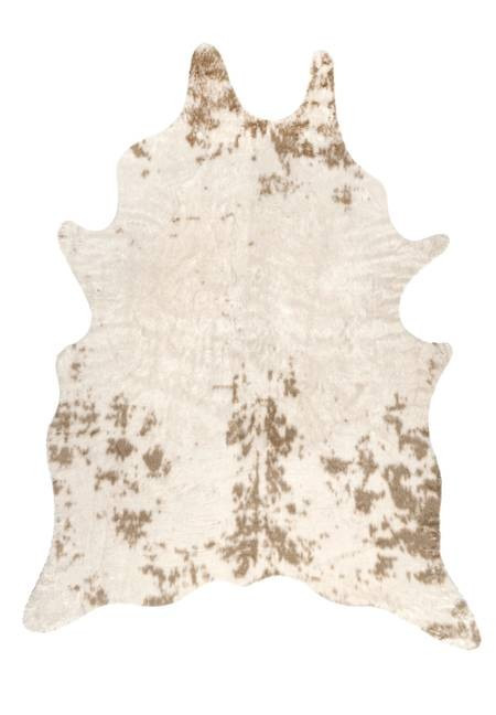 Off White Zahara Faux Cowhide Washable 5' x 6' 7" Area Rug | Rugs USA