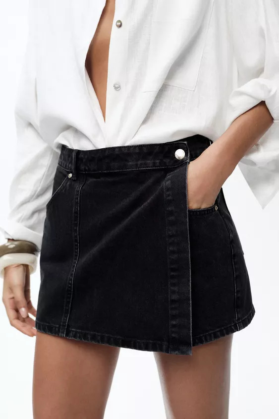 Z1975 WRAP DENIM SKORT | Zara US