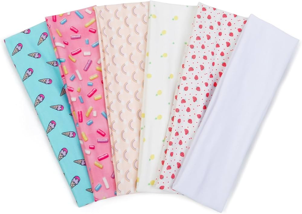 TERSE Fashion Headbands for Short Hair Non-Slip Elastic Floral Hairbands, Soft Fabric 2 Inches Th... | Amazon (US)