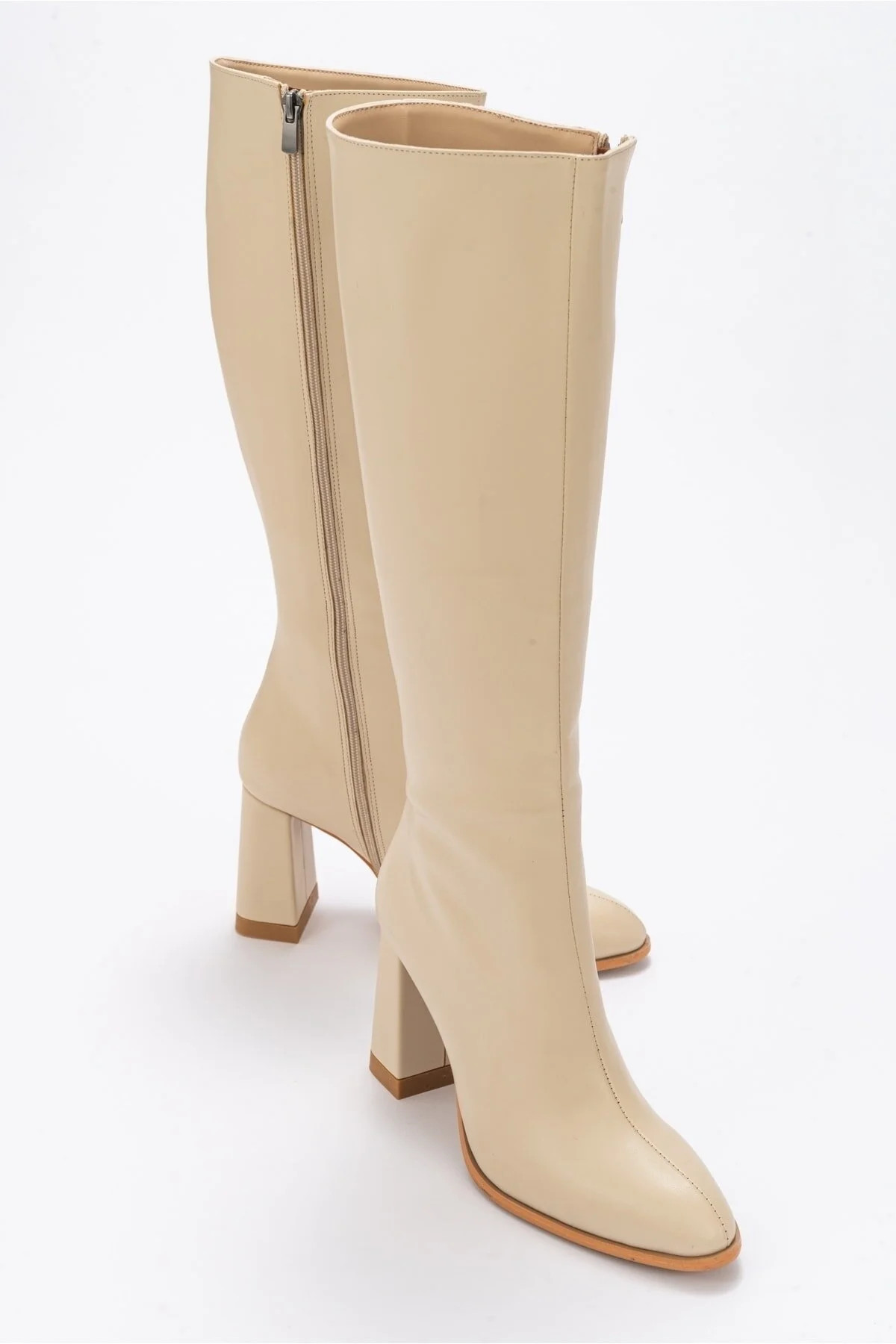 LuviShoes Stiefel - Beige - Blockabsatz Fast ausverkauft | Trendyol DE