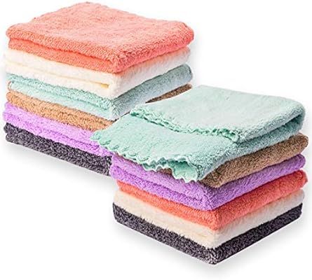 Kyapoo Baby Washcloths 12 Pack 12x12 Inches Microfiber Coral Fleece Extra Absorbent and Soft for ... | Amazon (US)