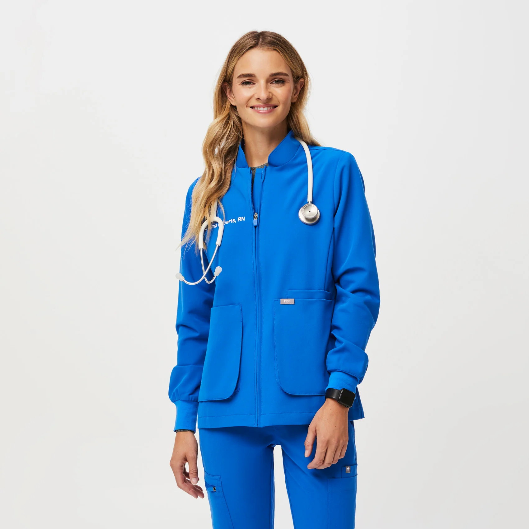 Women's Sebina Scrub Jacket - Royal Blue · FIGS | FIGS