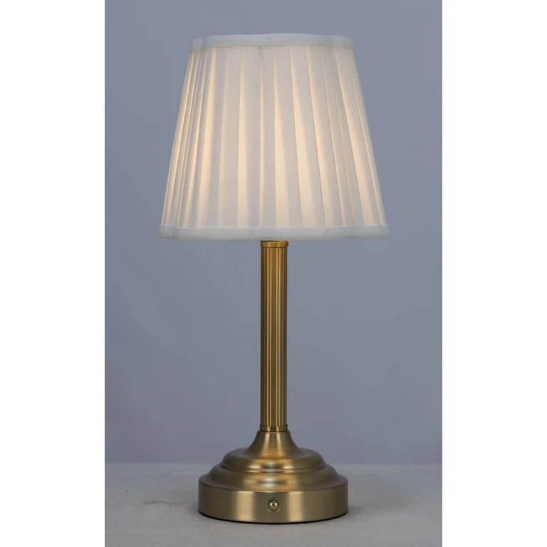 Better Homes & Gardens 13" White Shade Rechargeable Portable Lamp | Walmart (US)