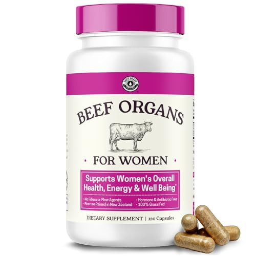 Beef Organ Supplement for Women - Beef Liver, Kidney, Heart and Uterus Tissue, Supports Women's Overall Energy and Health - Pasture Raised in New Zealand - No Fillers or Flow Agents - 120 Capsules | Amazon (US)