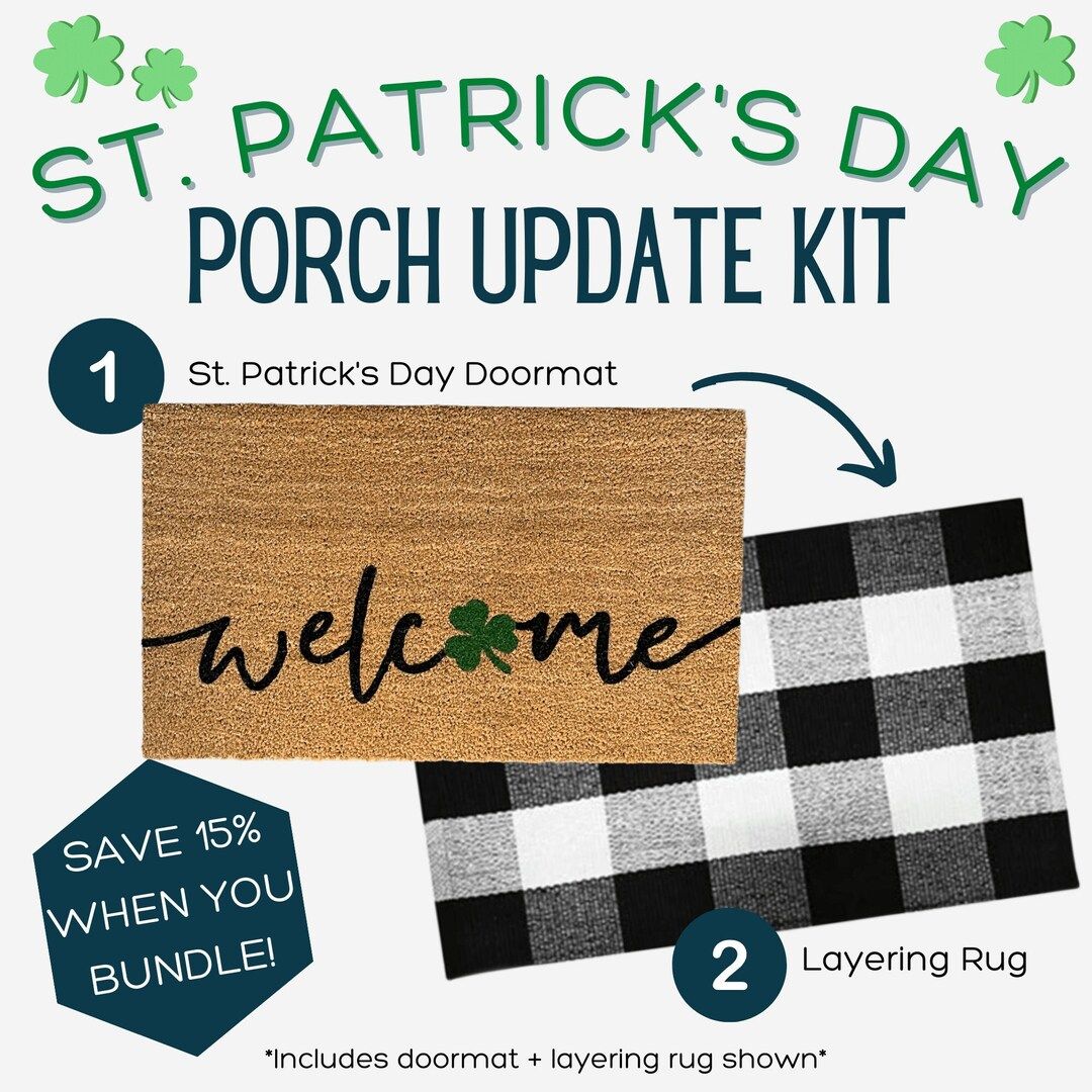 Doormat Bundle Shamrock Doormat Irish Doormat St. Patricks - Etsy | Etsy (US)